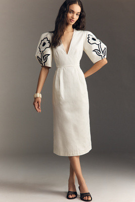 De Loreta Tucan Embroidered Dress | Anthropologie (US)