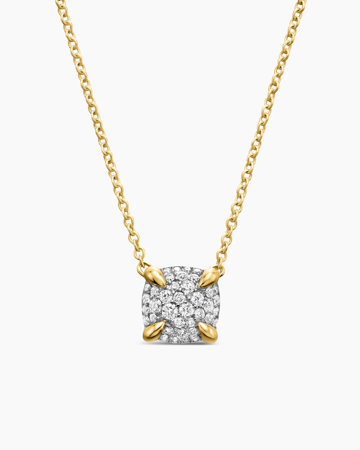 David Yurman | Petite Chatelaine® Pendant Necklace in 18K Yellow Gold with Pavé Diamonds, 7mm | David Yurman