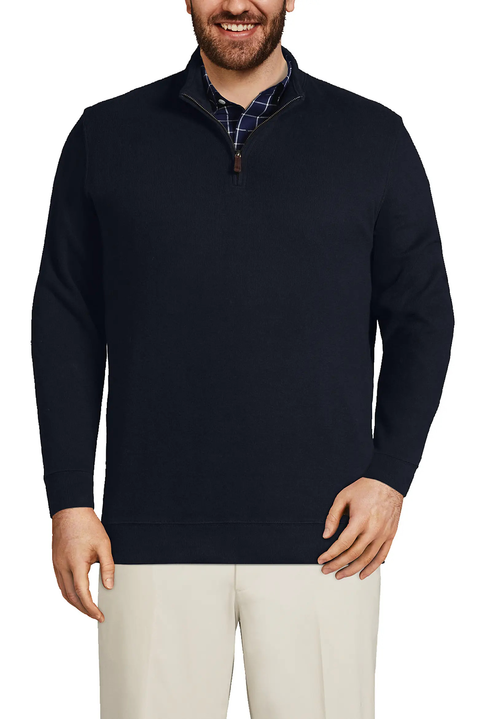 Lands' End Bedford Rib Quarter Zip Pullover Sweater (Men) | Nordstrom | Nordstrom