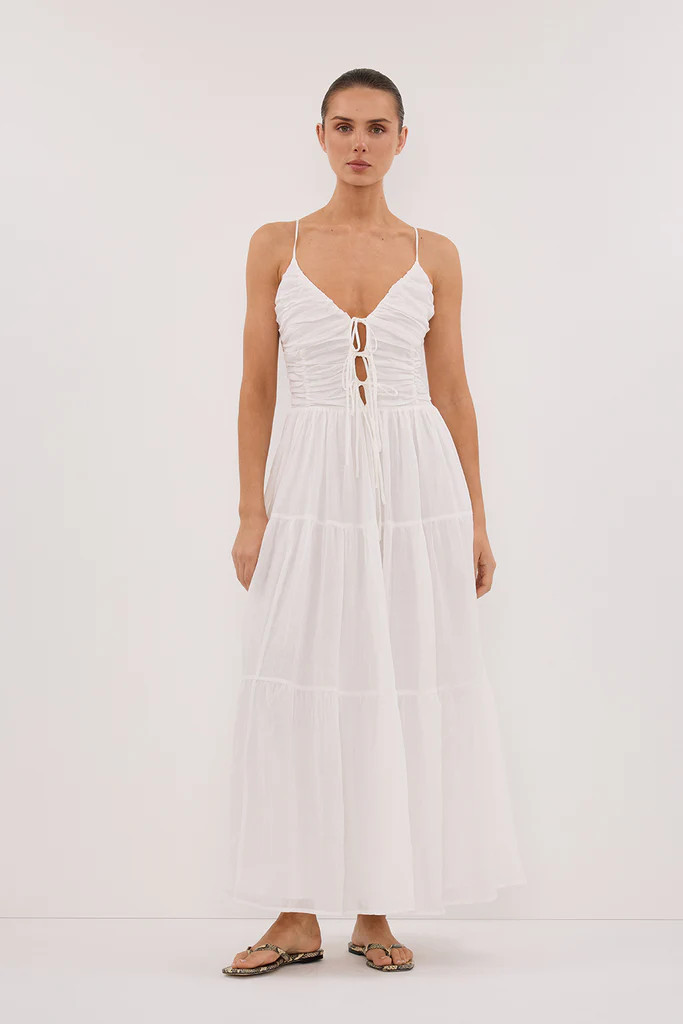 MARNIE WHITE RAMIE MIDI DRESS | DISSH