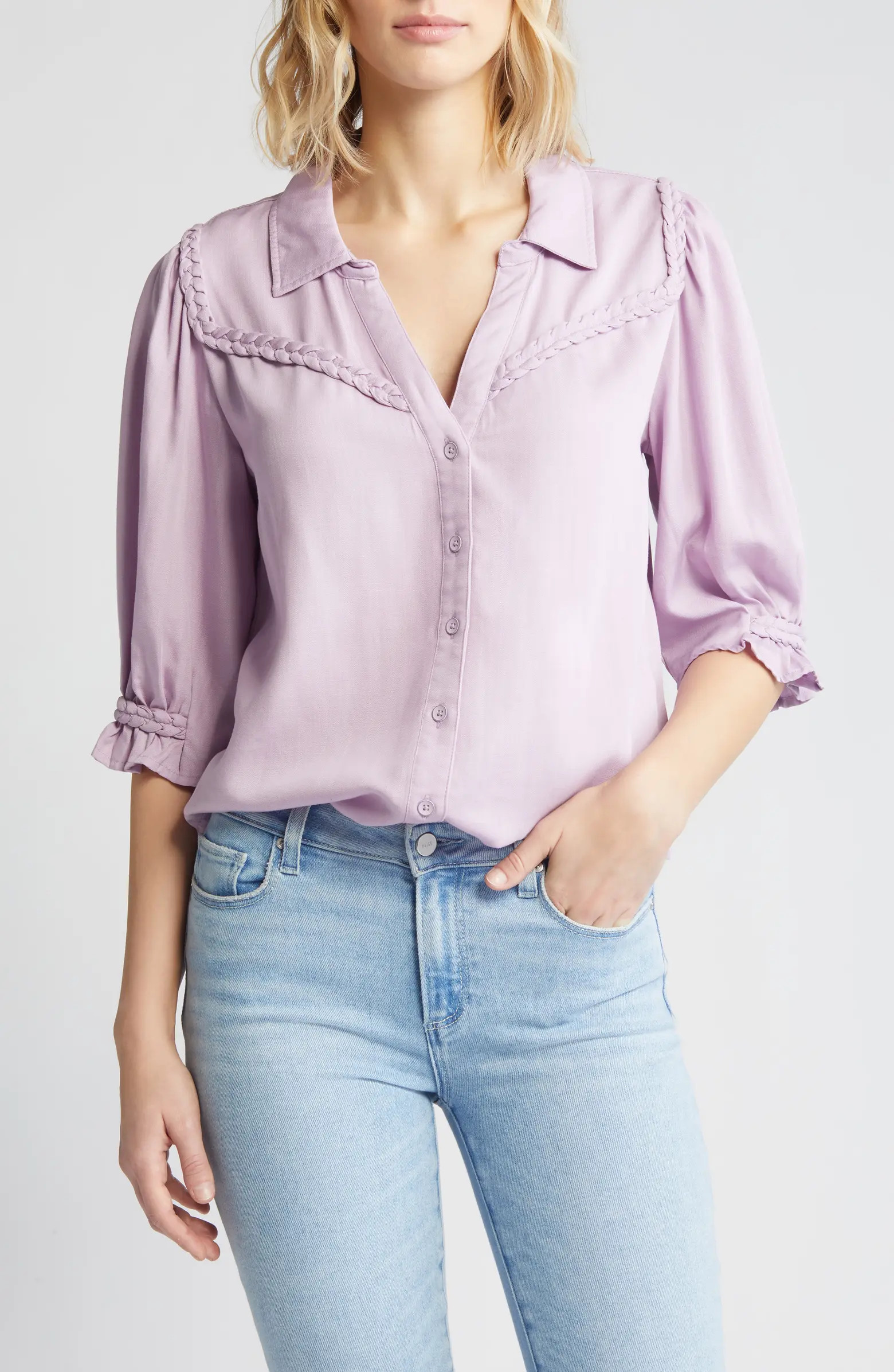 Blouson Sleeve Western Button-Up Shirt | Nordstrom