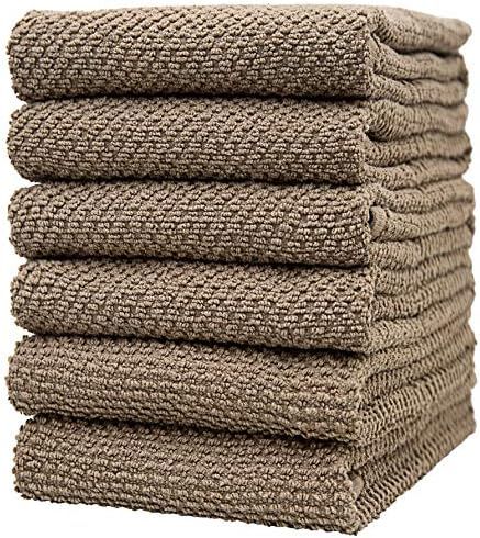 Premium Kitchen Towels - Large Cotton Kitchen Hand Towels - 6 Pack - Popcorn Design (16" x 26") -... | Amazon (US)