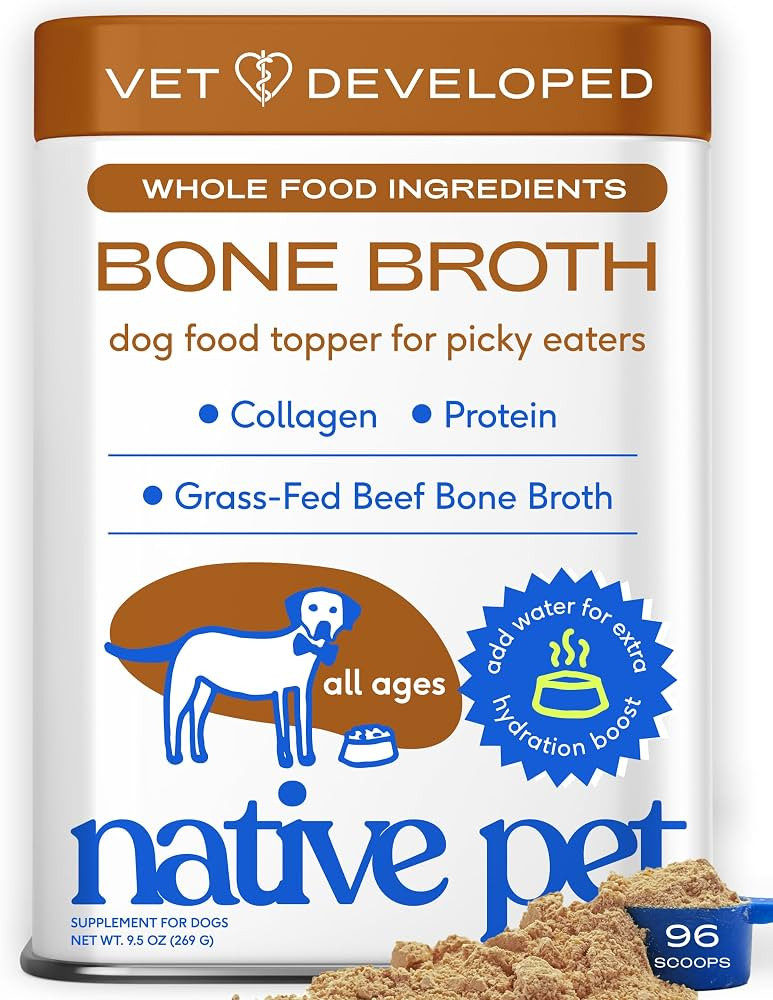 Native Pet Bone Broth for Dogs and Cats - Made with Real Beef Bone Broth, Dog Food Toppers for Pi... | Amazon (US)