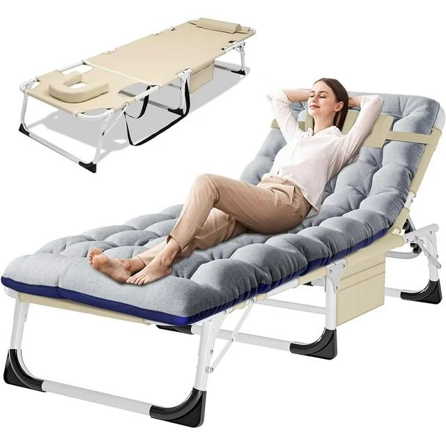 Slsy Face Down Tanning Chair with Face Arm Hole, 5-Position Adjustable Folding Lounge Chair, Fold... | Walmart (US)