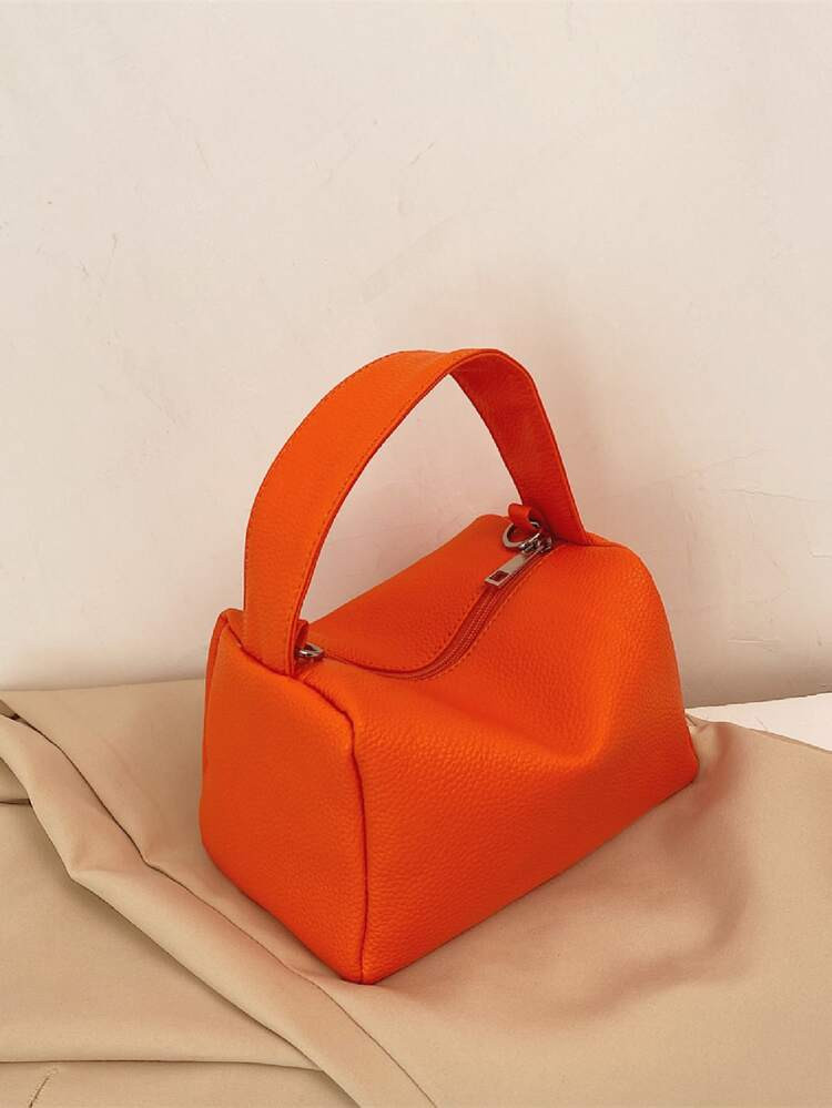 Minimalist Textured Bucket Bag | SHEIN