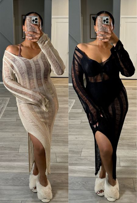 The perfect swimsuit cover, or a vacay dress you can wear with a bodysuit underneath. I had to grab both colors. Wearing a medium, and it stretched slightly 🥰  (both colors are under the same link)

#LTKStyleTip #LTKTravel #LTKSwim