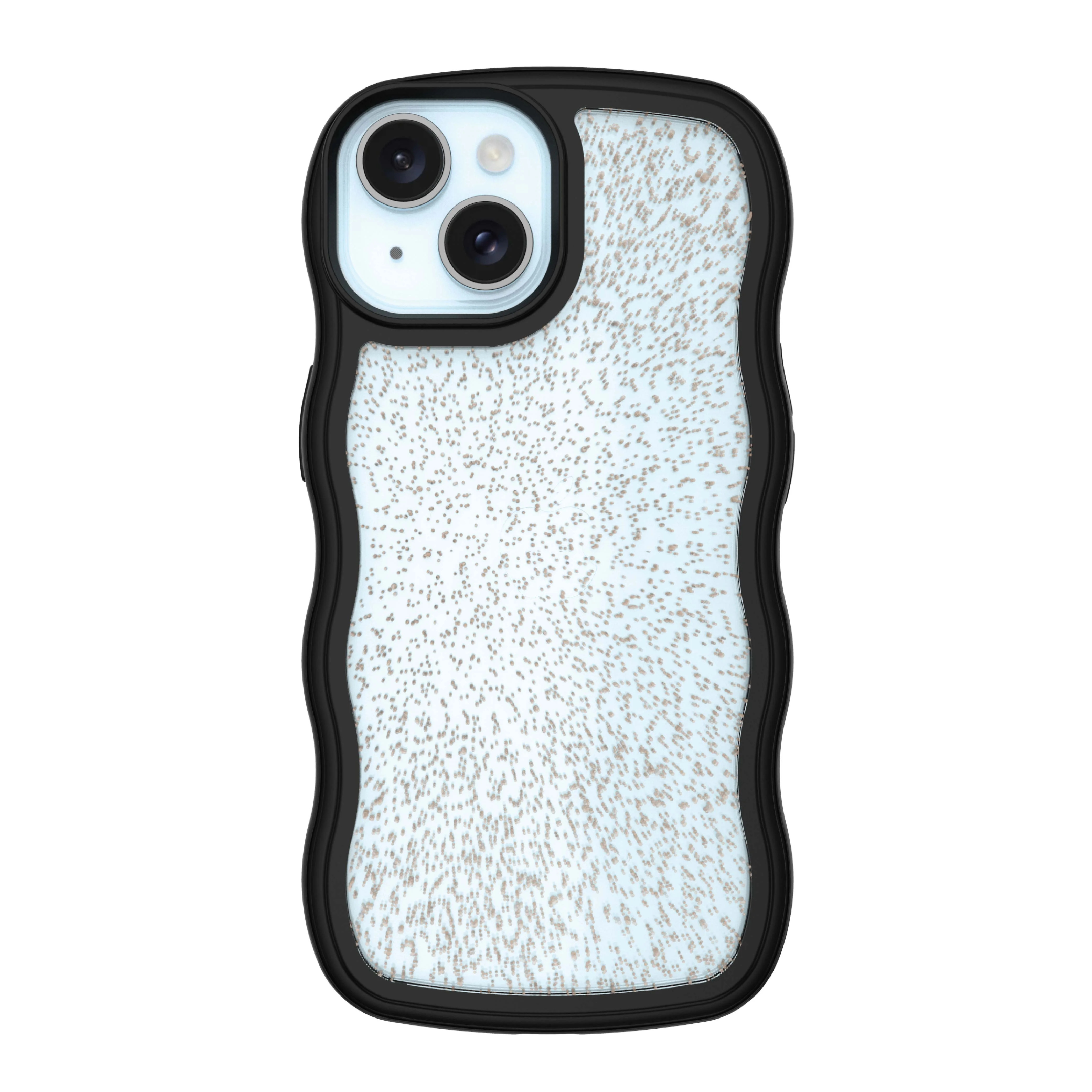 onn Wavy Grip Phone Case for iPhone 16e / iPhone 15 / iPhone 14 / iPhone 13 - Black/Gold Glitter ... | Walmart (US)