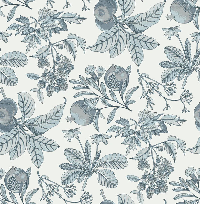 A-Street Prints Middleton Fruit Light Blue Wallpaper | DecoratorsBest