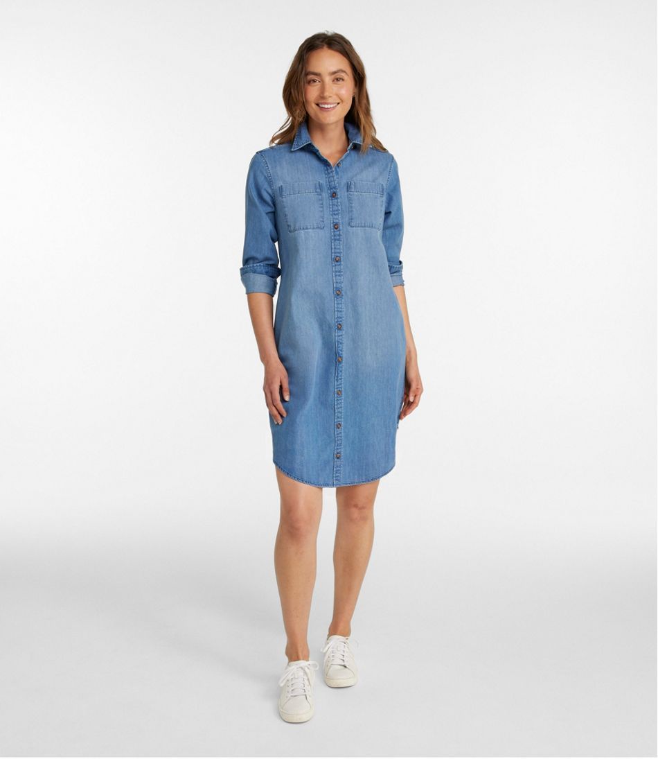 Women's L.L. Bean Heritage Washed Denim Shirt Dress | Dresses & Skirts at L.L.Bean | L.L. Bean