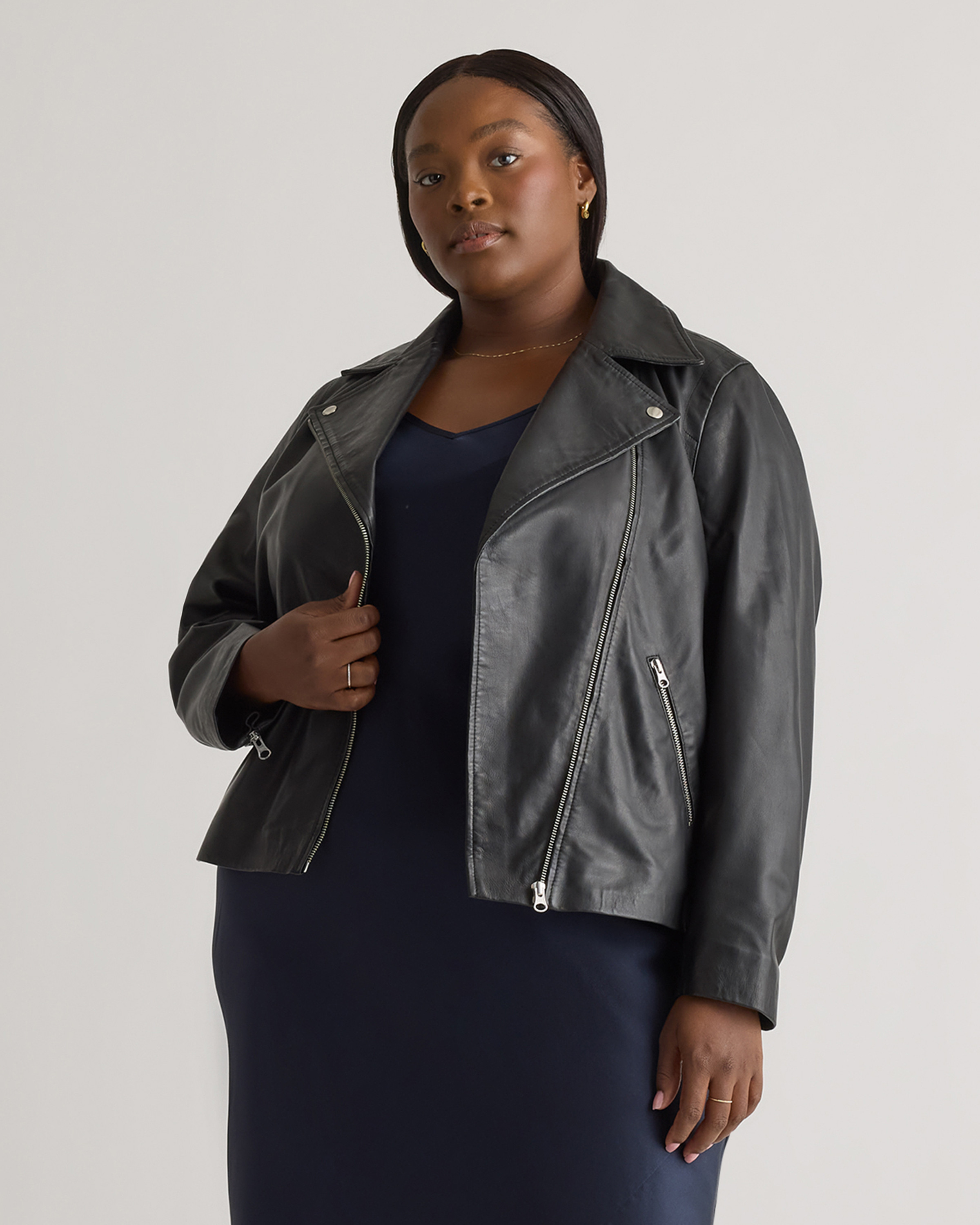 100% Washed Leather Biker Jacket | Quince