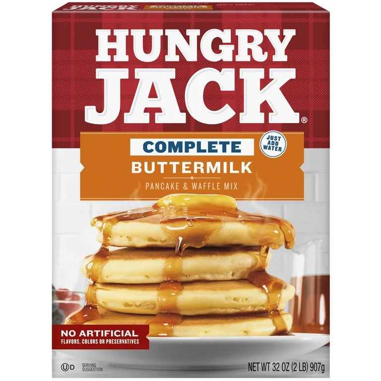 Hungry Jack Complete Buttermilk Pancake Mix and Waffle Mix, 32 oz Box | Walmart (US)