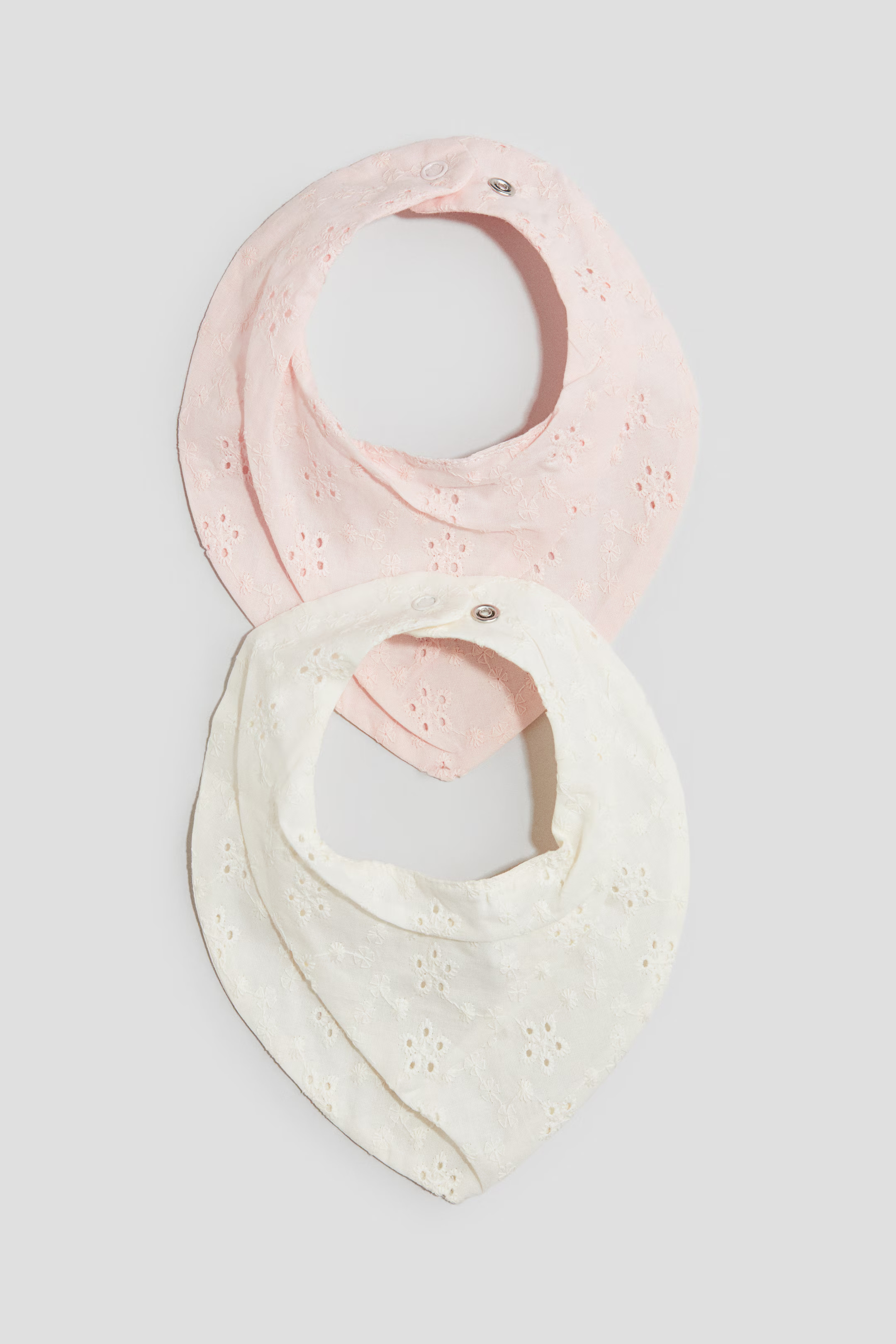 2-Pack Eyelet-Embroidered Bibs | H&M (US + CA)