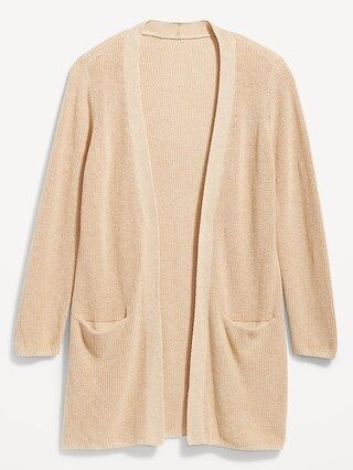 Textured Long-Line Open-Front Sweater for Women | Old Navy (US)