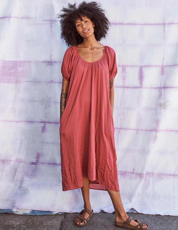 Sundry Bubble Sleeve Embroidered Maxi Dress | Sundry