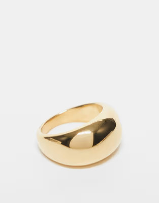 ASOS DESIGN waterproof stainless steel ring with bubble design in gold | ASOS (Global)