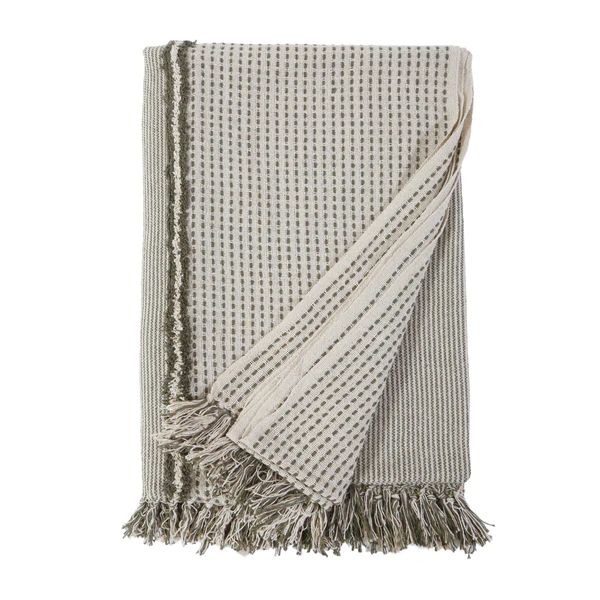 JAGGER OVERSIZED THROW - IVORY/ MOSS | Pom Pom at Home