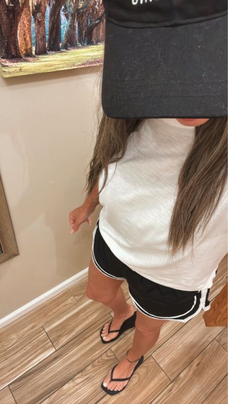 OOTD These shorts have been on repeat. So cute and affordable! I’m in a medium. Top is one of my most worn white tees. In a small. These are my favorite flip flops. The square toe is a nice little detail! 

#LTKFindsUnder50 #LTKStyleTip #LTKActive