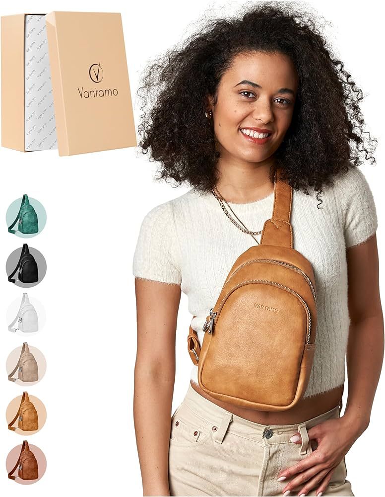Vantamo Crossbody Bags for Women: RFID Blocking Vegan Leather Sling Bag with Anti-Pickpocket Clip | Amazon (US)