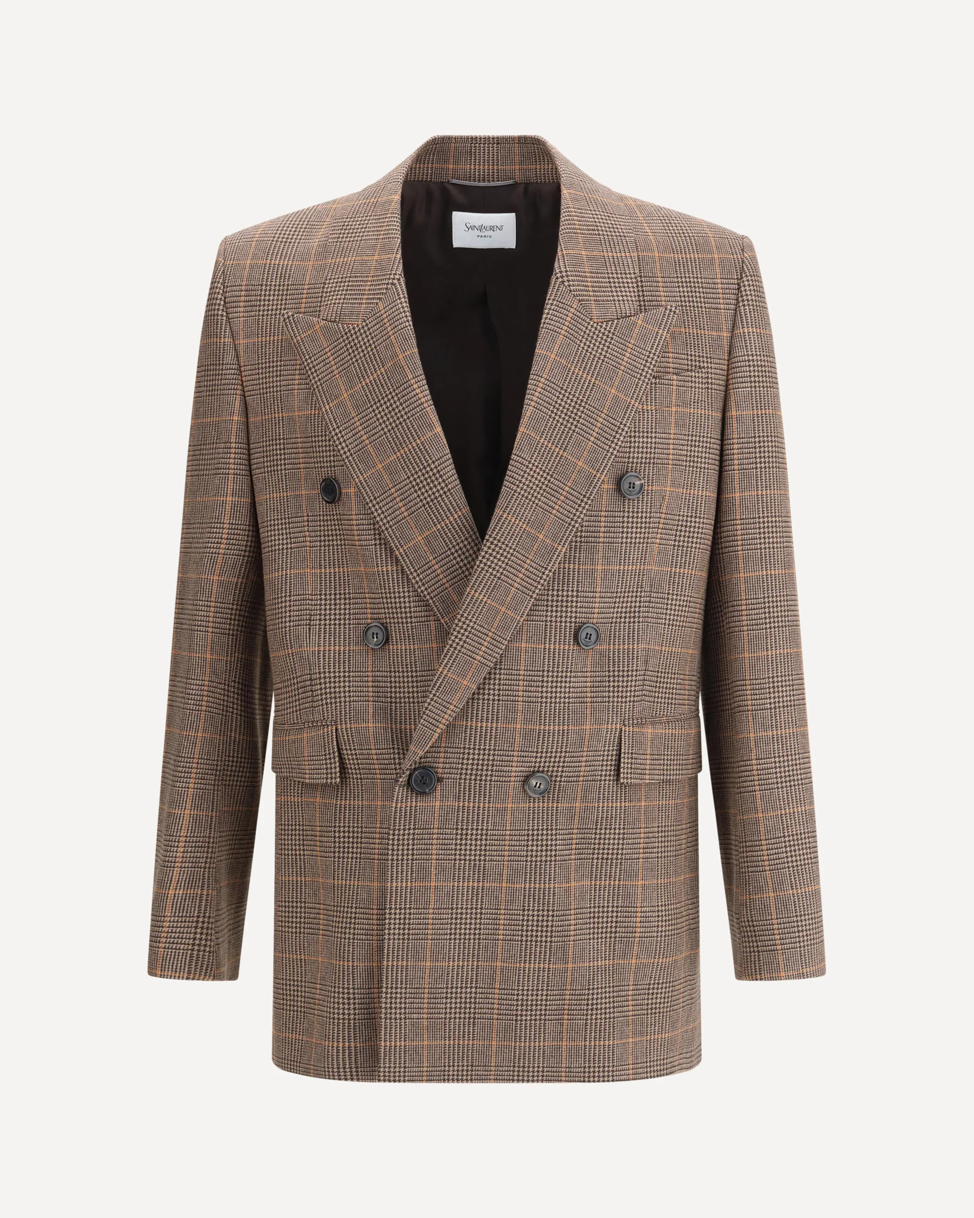 SAINT LAURENT Prince de Galles wool Blazer Male 48 | Base Blu