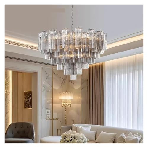 Round Murano Glass Chandelier for Dining Living Room Bedroom French Glass Tube Hanging Chandelier Ceiling Pendant Lights,for Home | Amazon (US)
