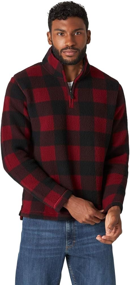 Wrangler Authentics Men's Wooly Fleece Quarter Zip Pullover | Amazon (US)