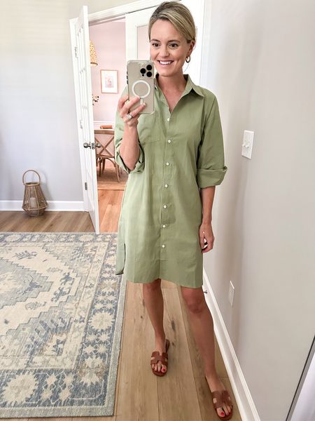 Appreciate the oversized feel of this shirt dress. Green might just be my go to fall color this year. 

#LTKstyletip #LTKunder50 #LTKfamily