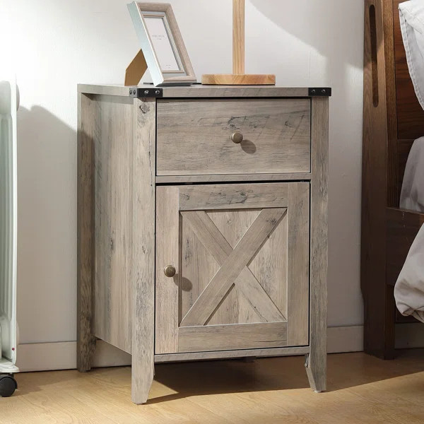 Cloutier Farmhouse Manufactured Wood Nightstand | Wayfair North America