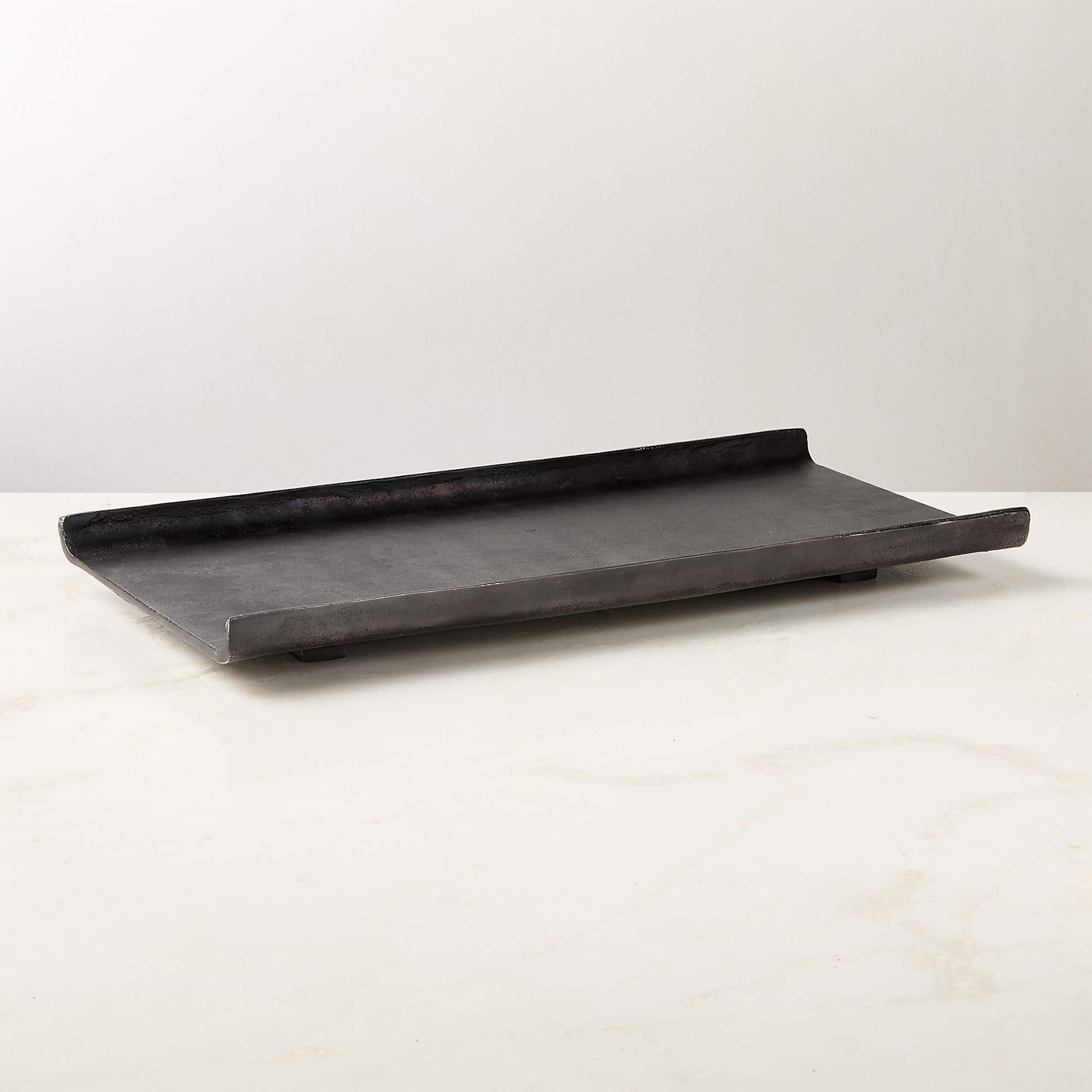 Trent Blackend Bronze Cast Aluminum Tray + Reviews | CB2 | CB2