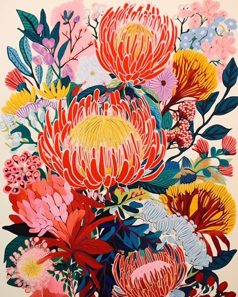 Paint by Number Bright Colors Flowers DIY Floral Explosions Stamen Painting on Canvas with Brushe... | Amazon (US)