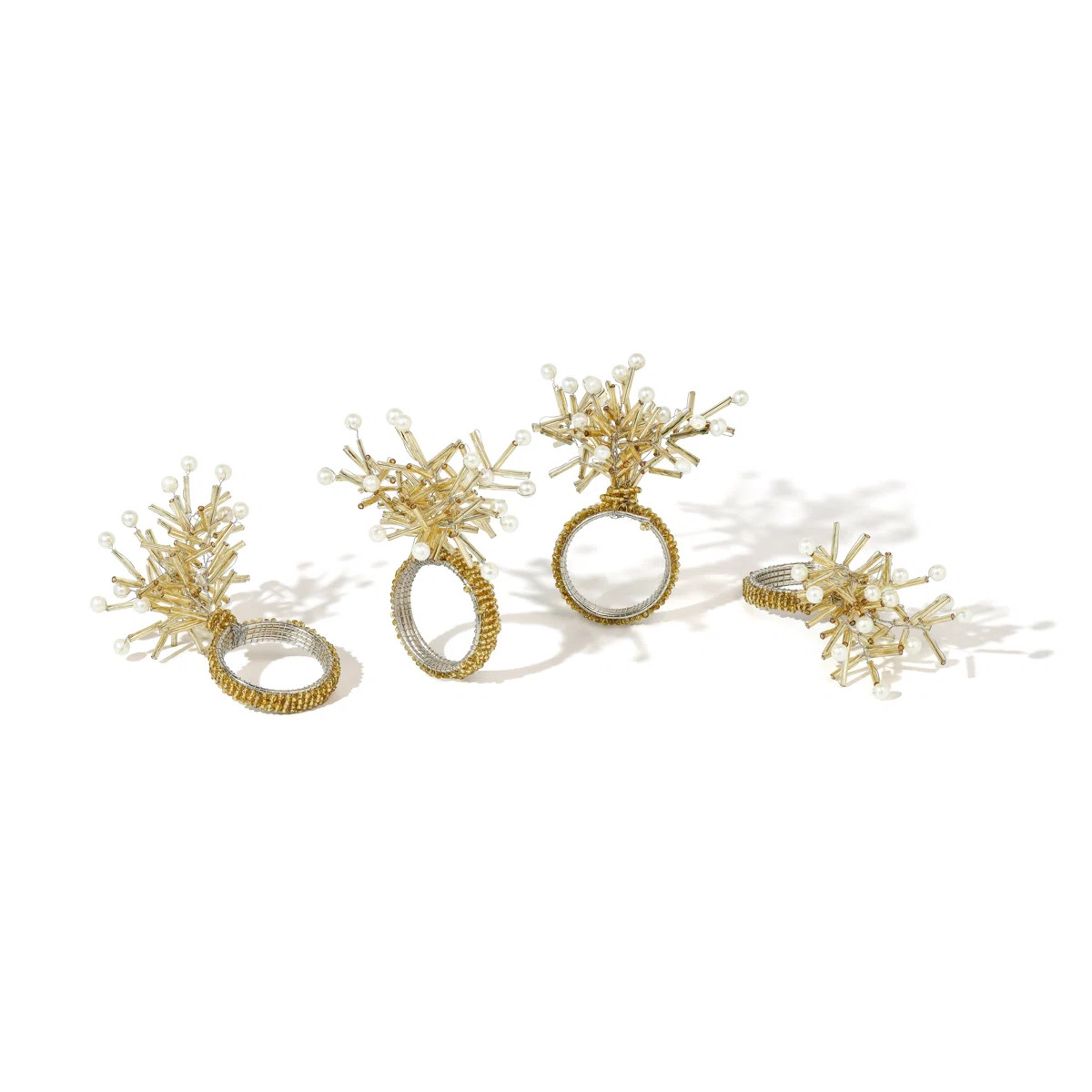 Golden Nova Starburst Napkin Rings (Set of 4) (Set of 4) | Wayfair North America