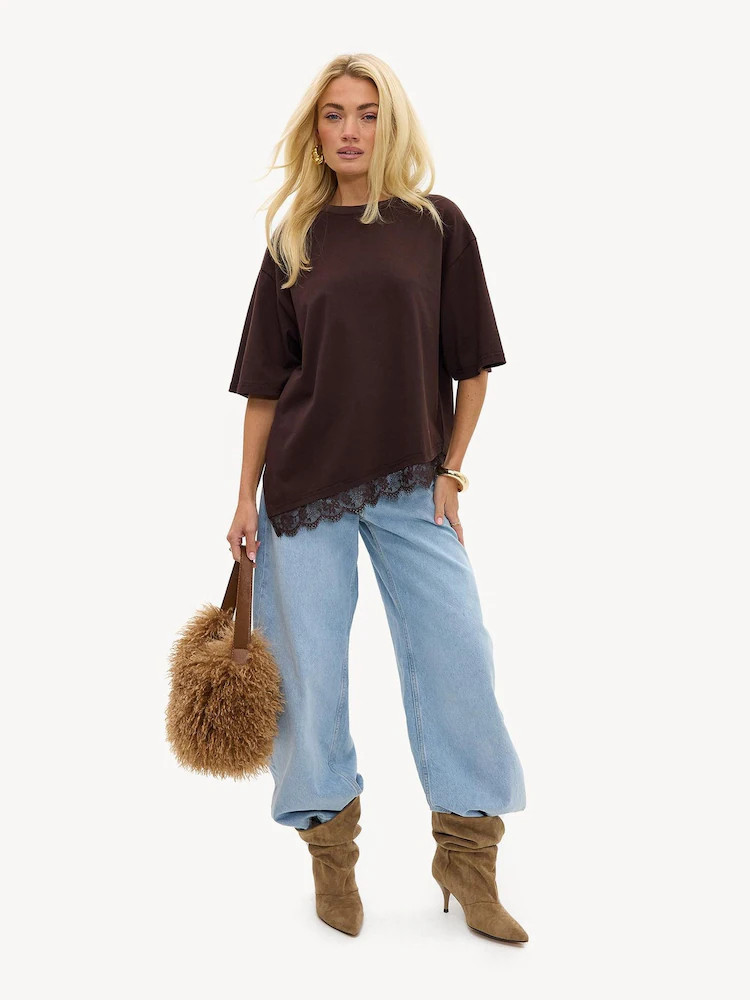 LOAVIES Brown Garden Glow Lace Shirt | Next US