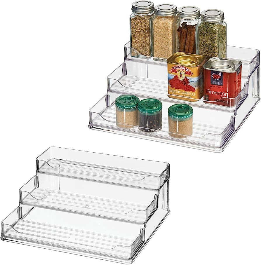 mDesign Plastic Kitchen 3-Tier Spice Rack Holder, Storage Organizer for Cabinet, Counter, Pantry,... | Amazon (US)