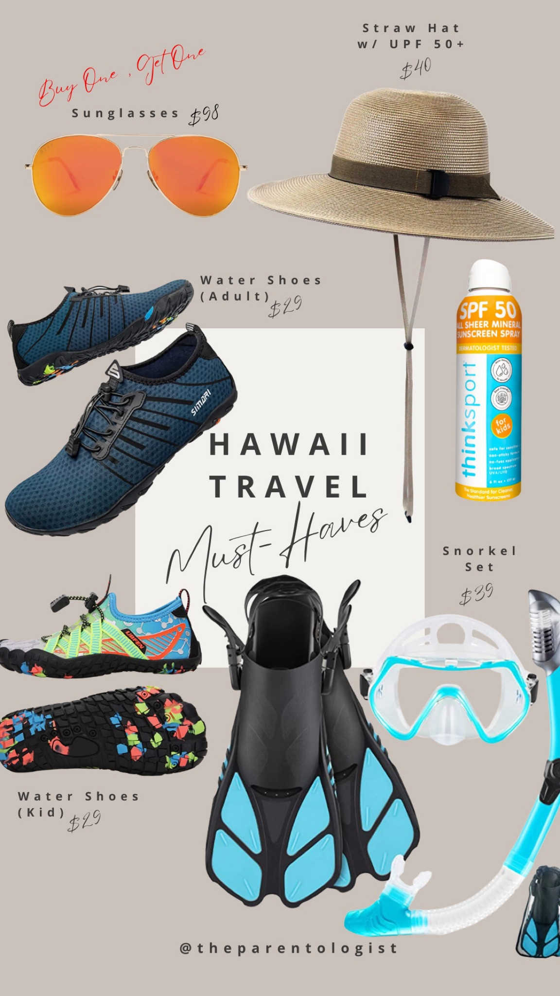 From water shoes to reef safe sunscreen, an SPF 50 sun hat, sunnies, and snorkeling gear, I have you covered if you are going to Hawaii! 

#LTKunder50 #LTKtravel #LTKSeasonal
