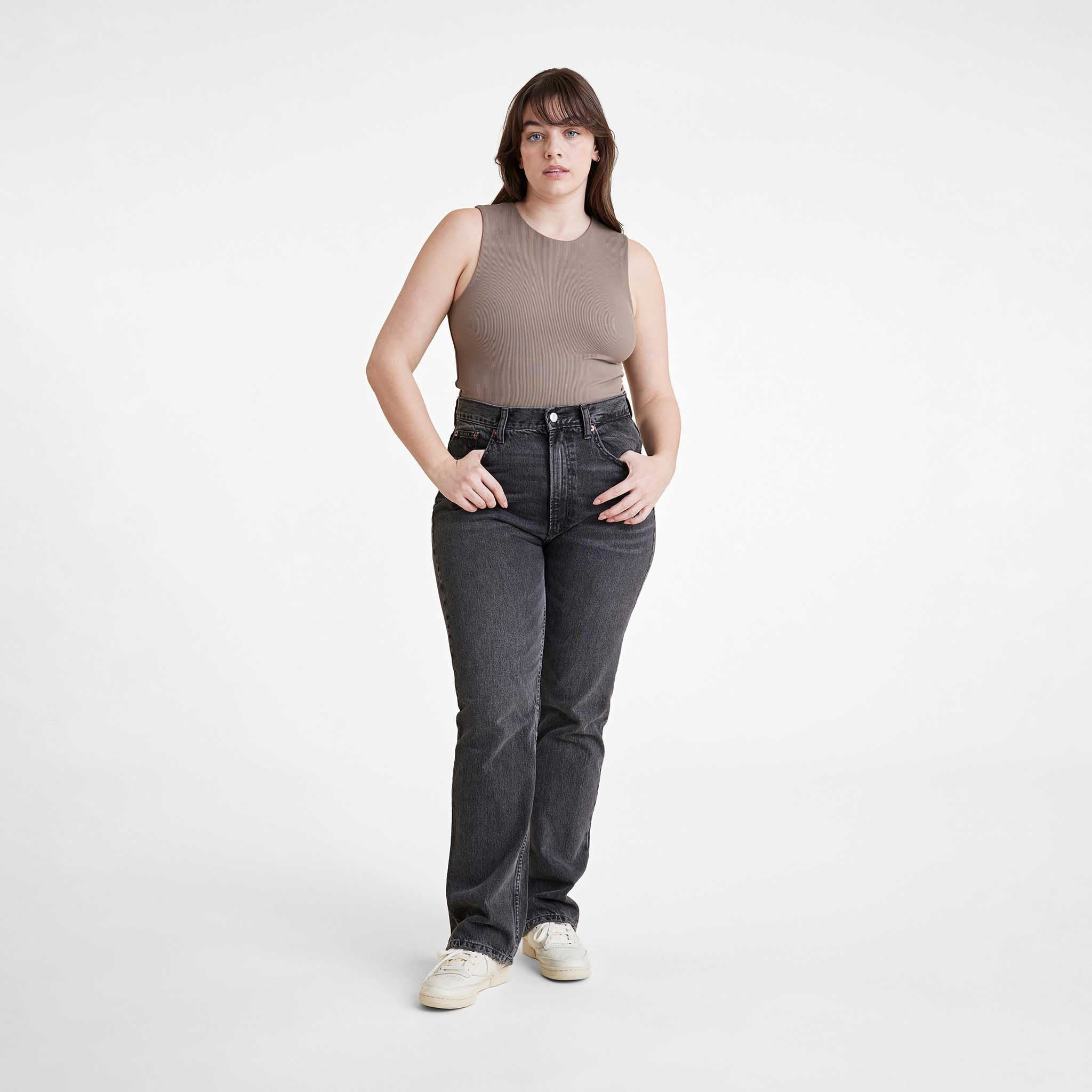 Ribbed Crewneck Tank Bodysuit | White | Nuuds US