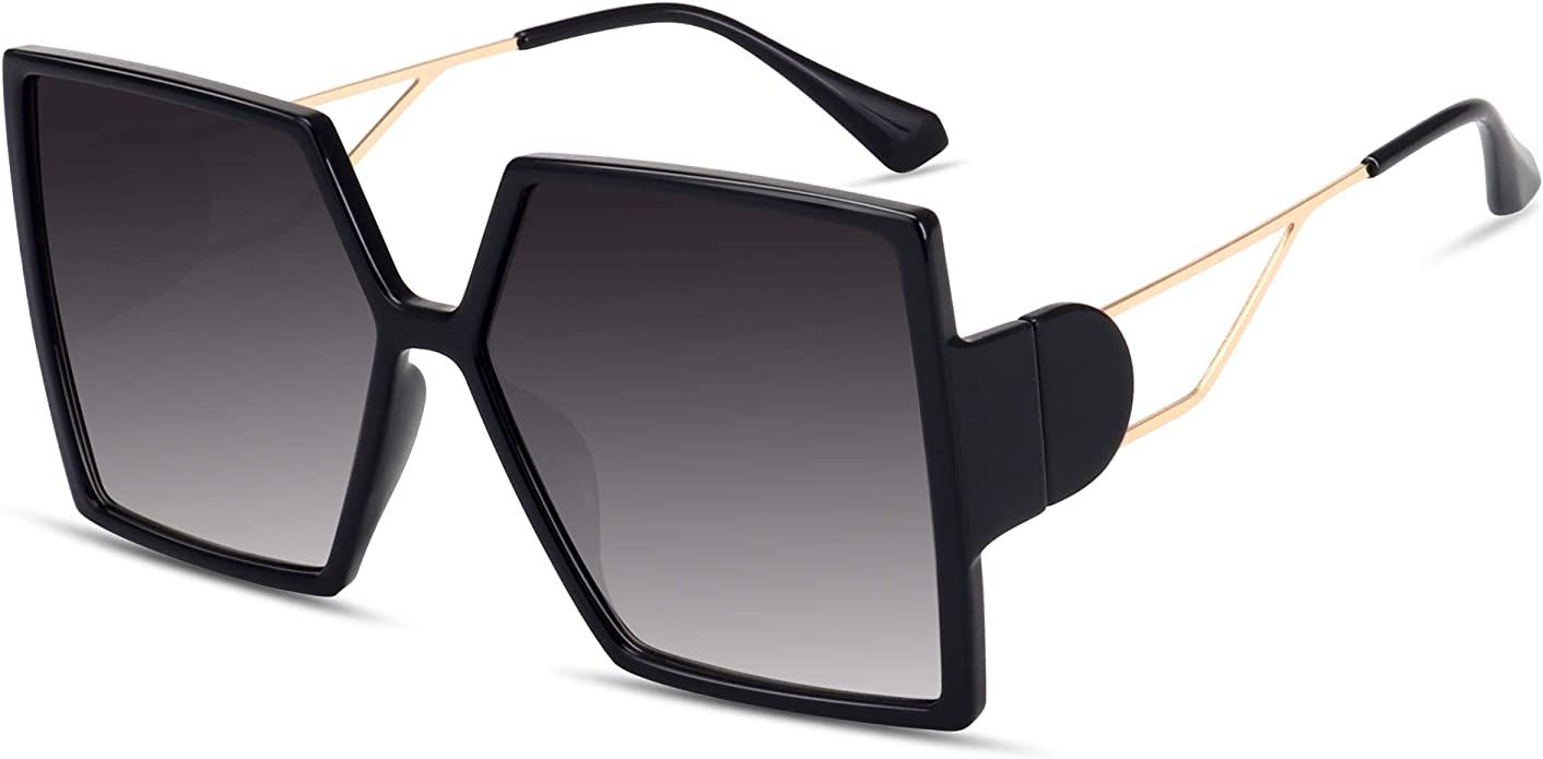 Amazon.com: STORYCOAST Oversized Square Sunglasses for Women Fashion Large Shield Shades UV400 Pr... | Amazon (US)