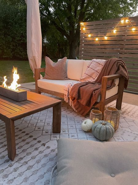 Fall patio // table top fire pit // fall throw blankets // fall pillow // patio set 

#LTKSeasonal #LTKstyletip #LTKhome