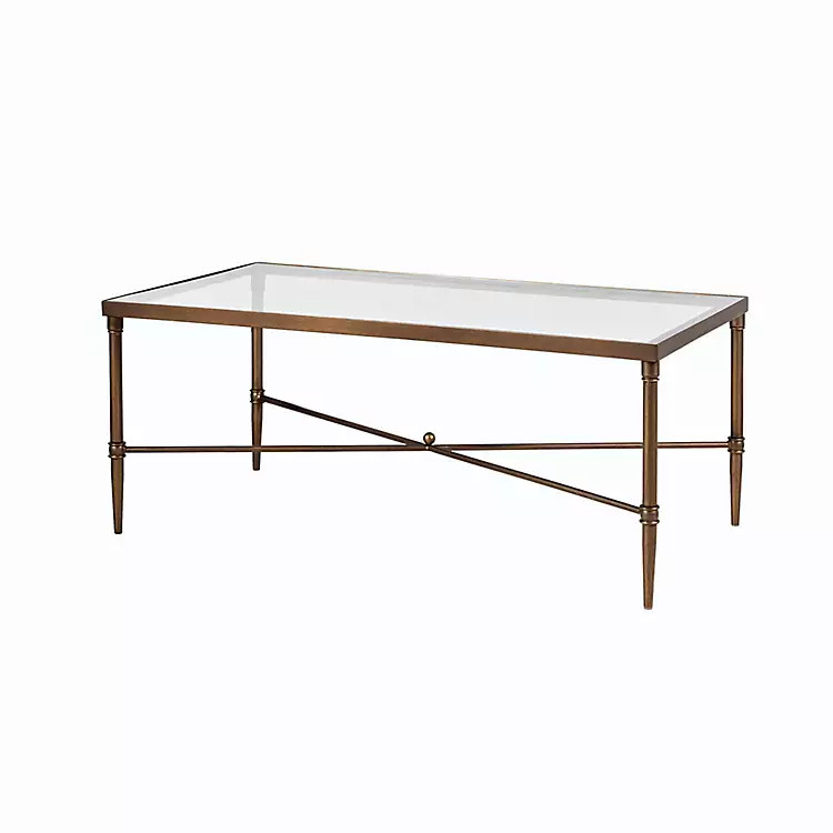 Glass and Metal Rectangle Porter Coffee Table | Kirkland's Home