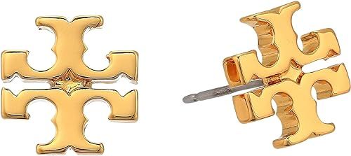 Tory Burch Womens Kira Plated Brass Logo Stud Earring O/S | Amazon (US)