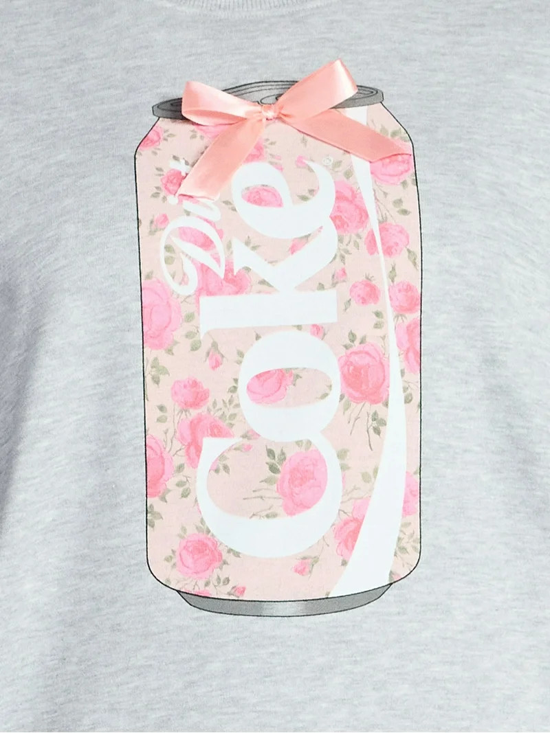 Coca-Cola Women's Diet Coke Floral Graphic Crewneck Sweatshirt, Sizes XXS-XXL | Walmart (US)