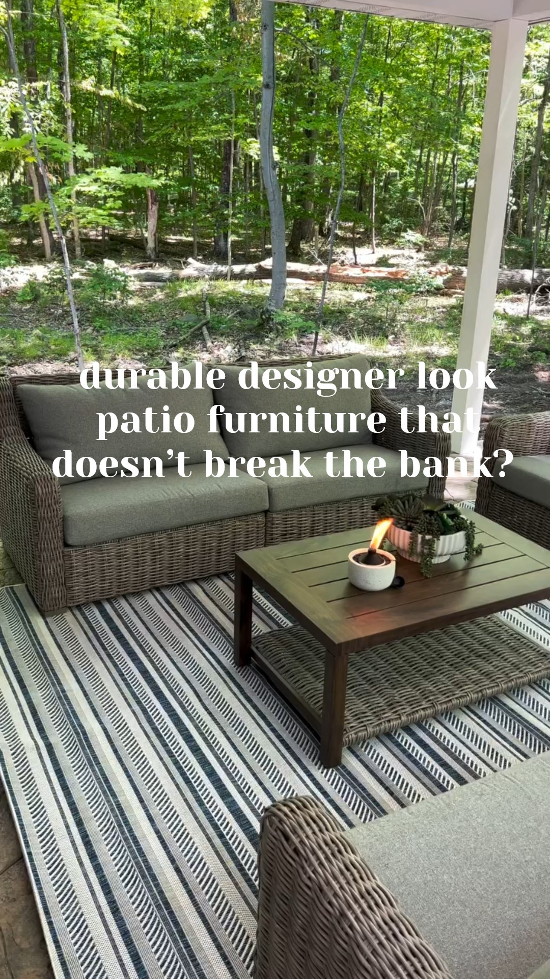 The designer look for less patio set that won’t rust, fade, has stain and water repellant cushions plus super affordable! We have loved this patio furniture set so much! It’s also cheaper than the older version I have with all the same features!! 

Outdoor patio furniture 
Outdoor furniture 
Patio furniture 
Patio design 
Patio decor 
Outdoor spaces 
Patio inspo 
Patio inspiration

#LTKStyleTip