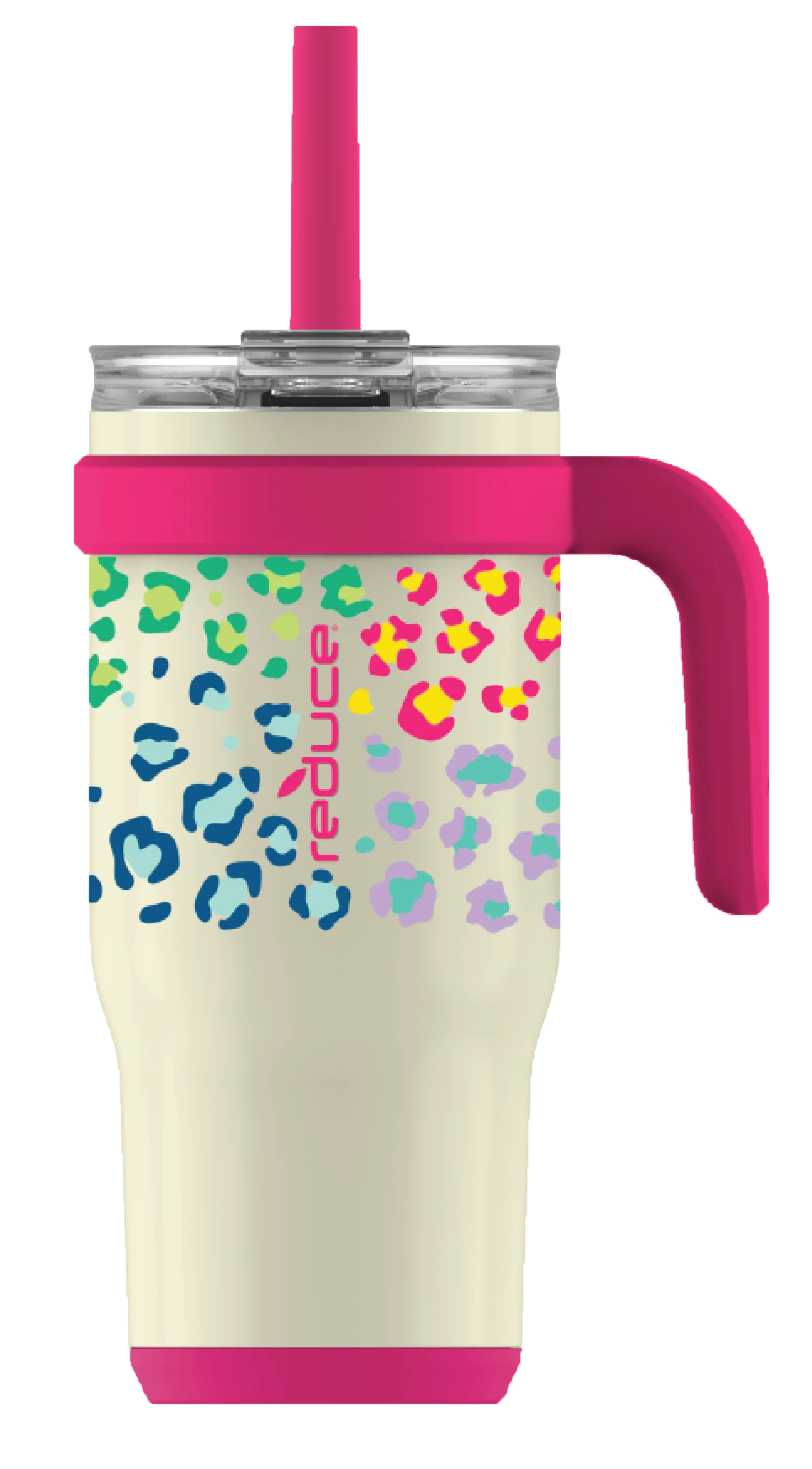 Reduce Vacuum Insulated Stainless Steel Coldee Mug with Lid and Spill-Proof Straw, Cheetah Pink, ... | Walmart (US)
