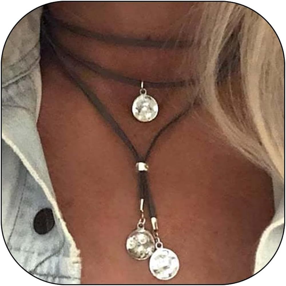 Long tiantian Boho Necklace Layered Choker Necklace for Women Western Choker Bohemian Jewelry for... | Amazon (US)