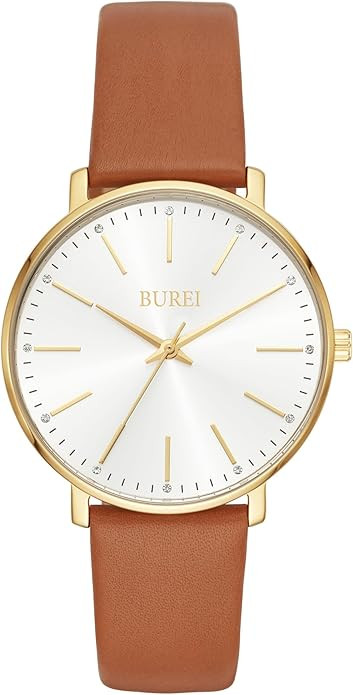 BUREI Women Wrist Watches Large Face Fashion Minimalist Analog Leather Quartz Waterproof Watches ... | Amazon (US)