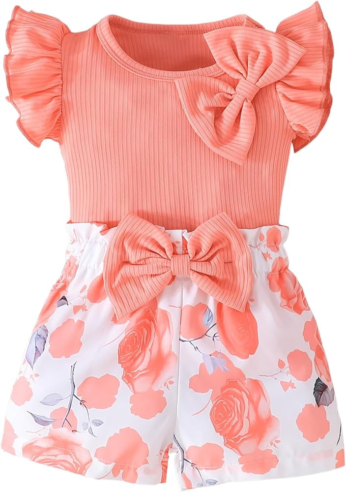 SUREPOCH Baby Girl Clothes 12 18 24 Month 2T 3T 4T Toddler Girl Clothes Spring Summer Shirt Short... | Amazon (US)
