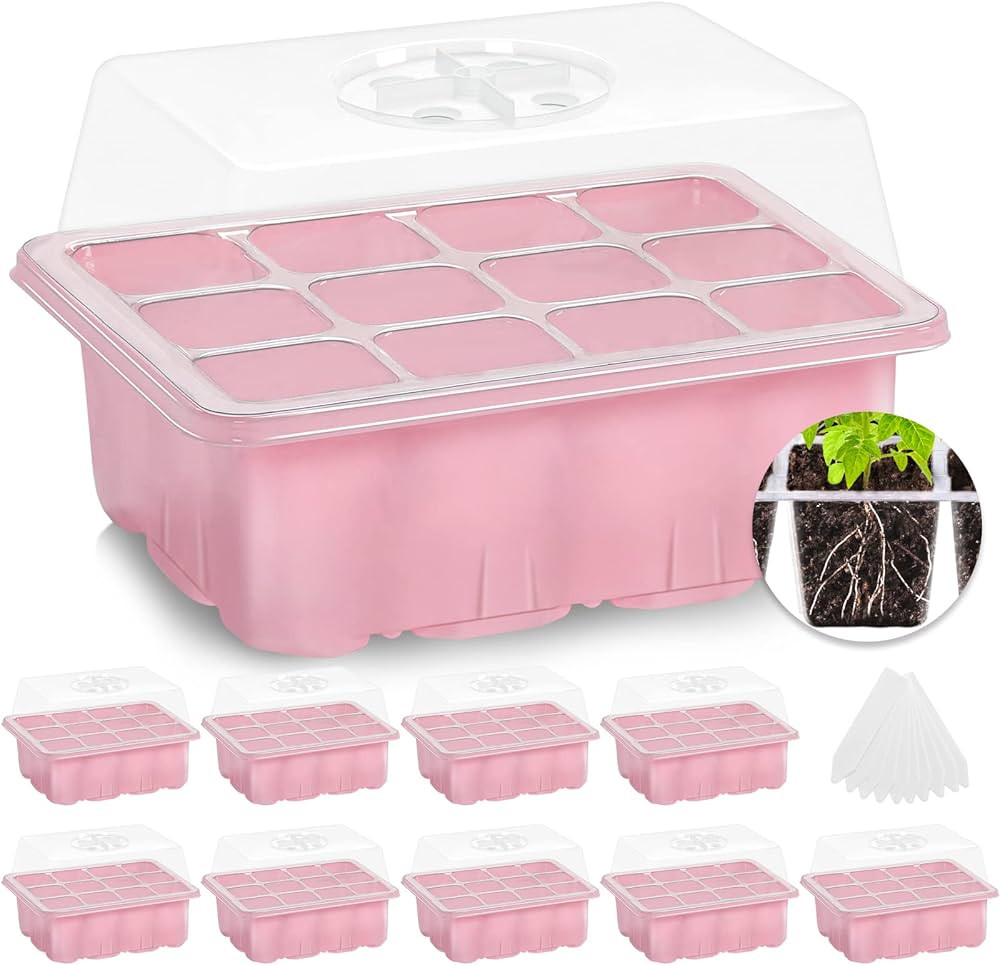 MIXC 10 Packs Seed Starter Tray ，Seed Starter Kit with Humidity Dome (120 Cells Total Tray) See... | Amazon (US)