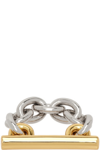 Gold & Silver XL Link Chain Ring | SSENSE