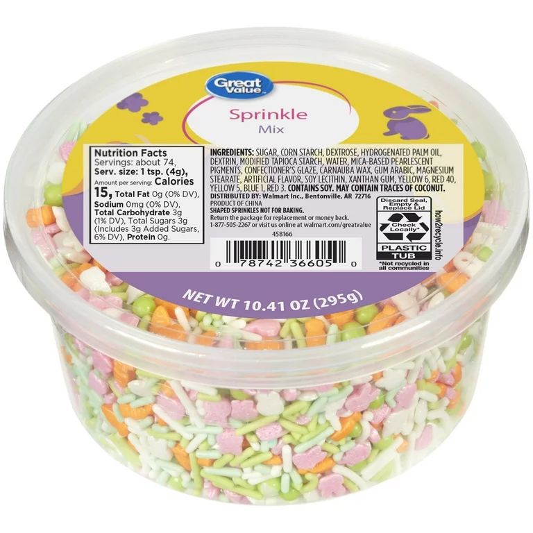 Great Value Bunnies and Carrots Easter Sprinkles Mix, 10.4 oz. | Walmart (US)