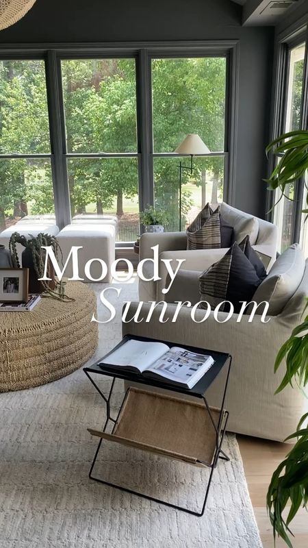Moody sunroom, living room inspo, sitting room inspo, neutral home design, round coffee table, swivel chairs 

#LTKStyleTip #LTKSaleAlert #LTKHome