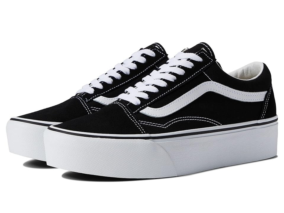 Vans Old Skool Stackform Shoes Suede/Canvas Black/True White : Men's 12 - Women's 13.5 Medium | Zappos