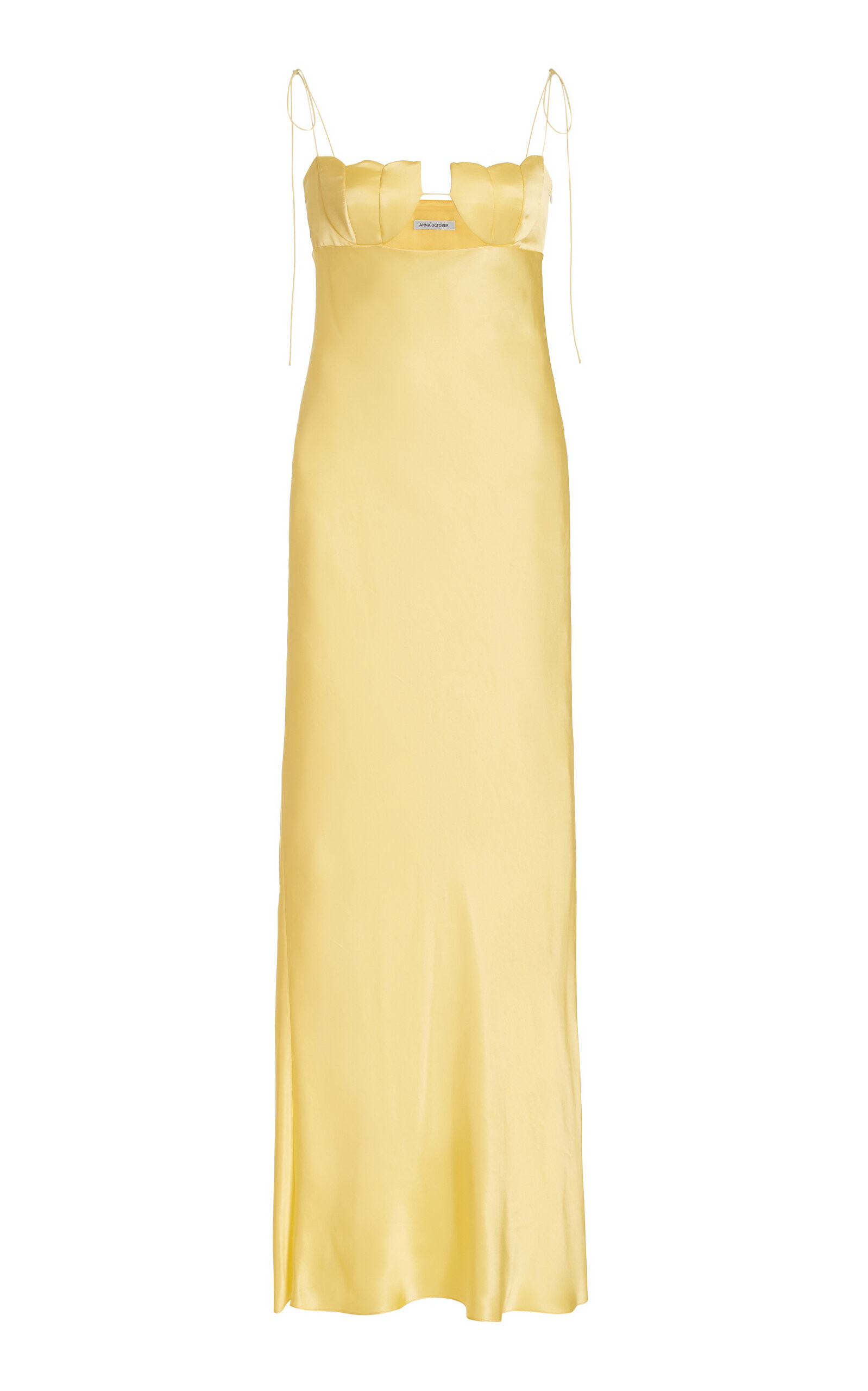 Anna October - Tulip Satin Maxi Dress - Yellow - L - Moda Operandi | Moda Operandi (Global)